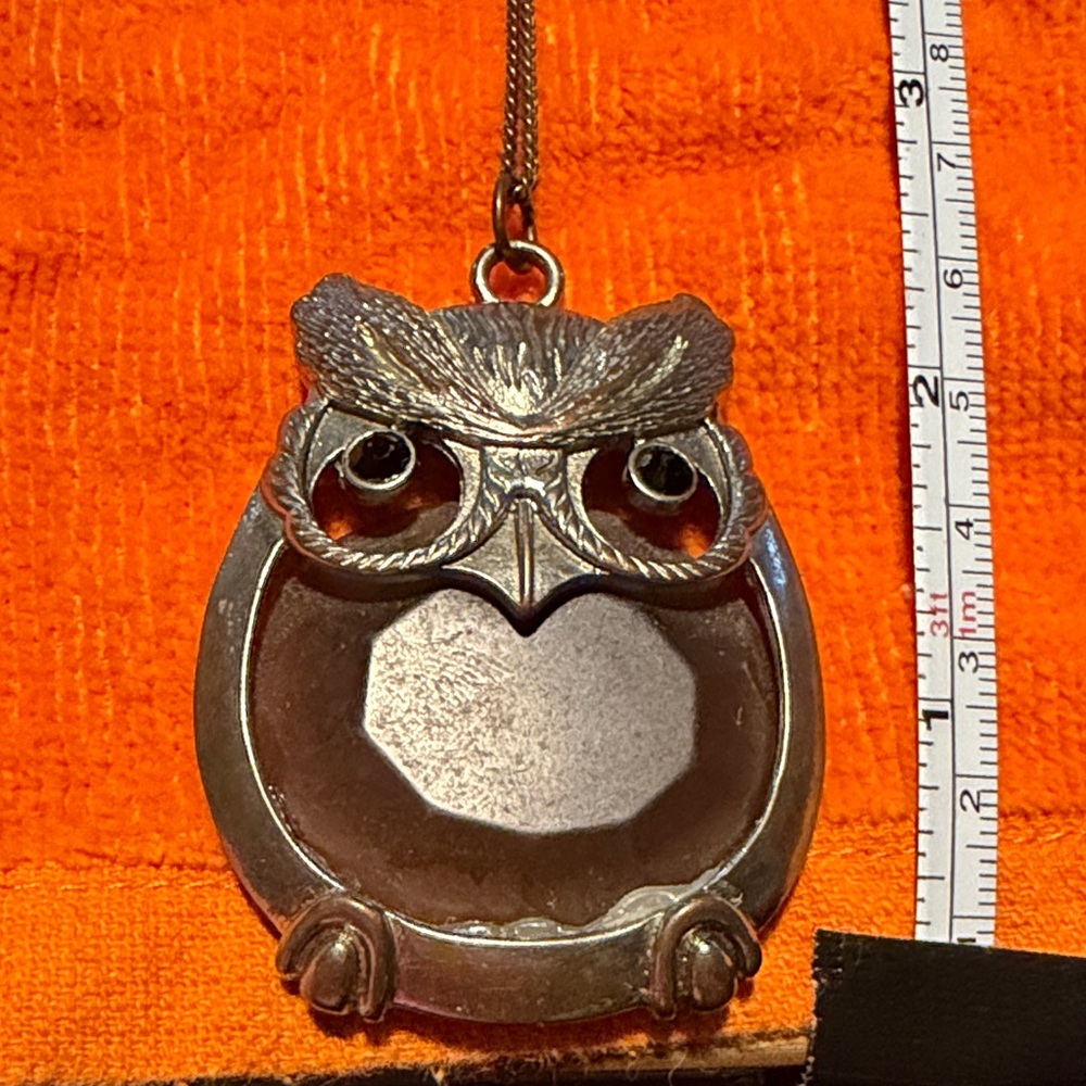 Silver Owl Pendant Necklace